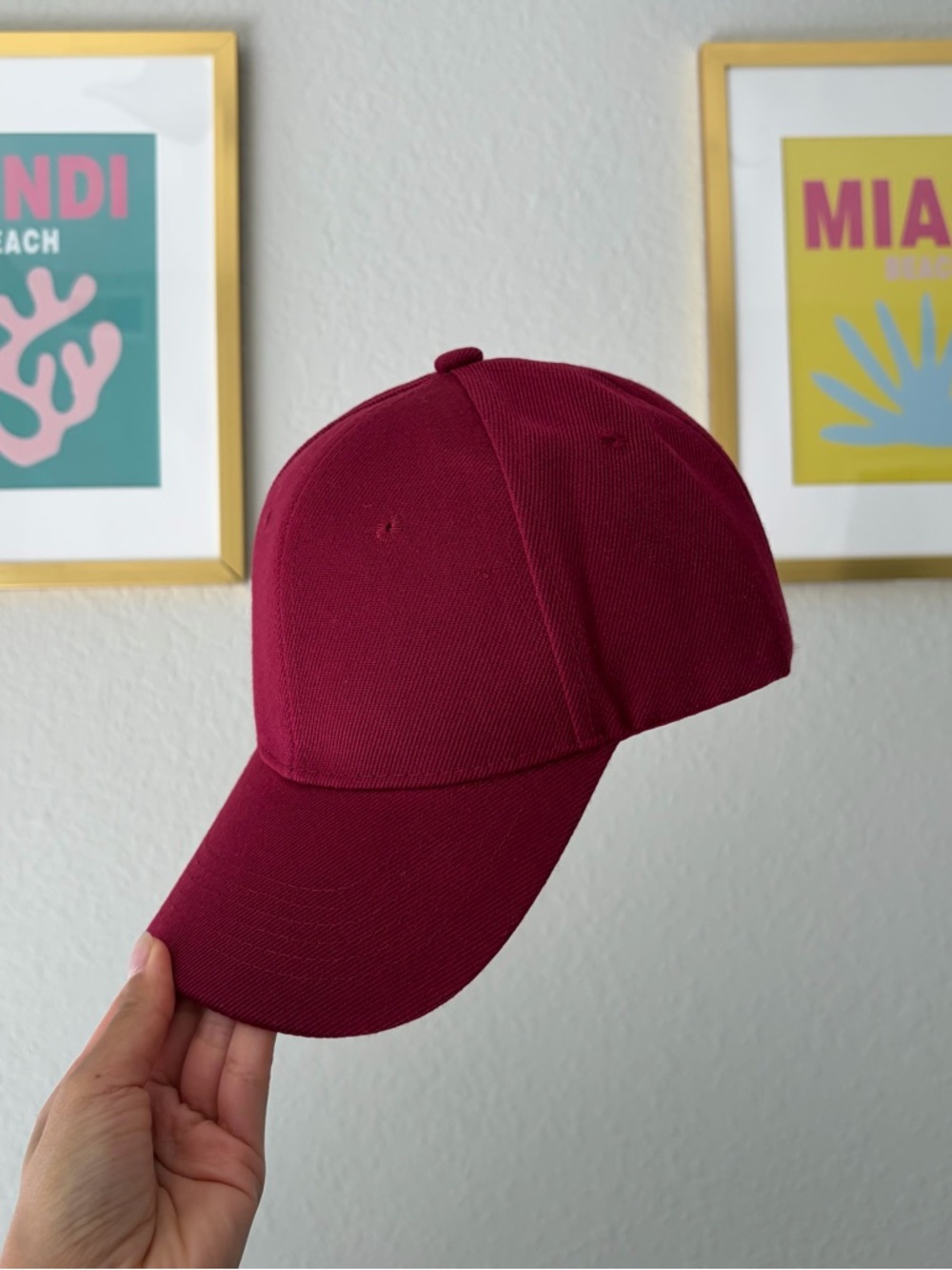 Minimalist Burgundy Baseball Cap